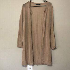Ioanna Kourbela Women’s S Small Long Sleeve Camel Shabby Chic Open Knit Cardigan